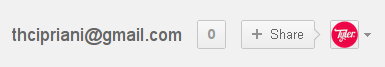 Google's account settings bar—larger font